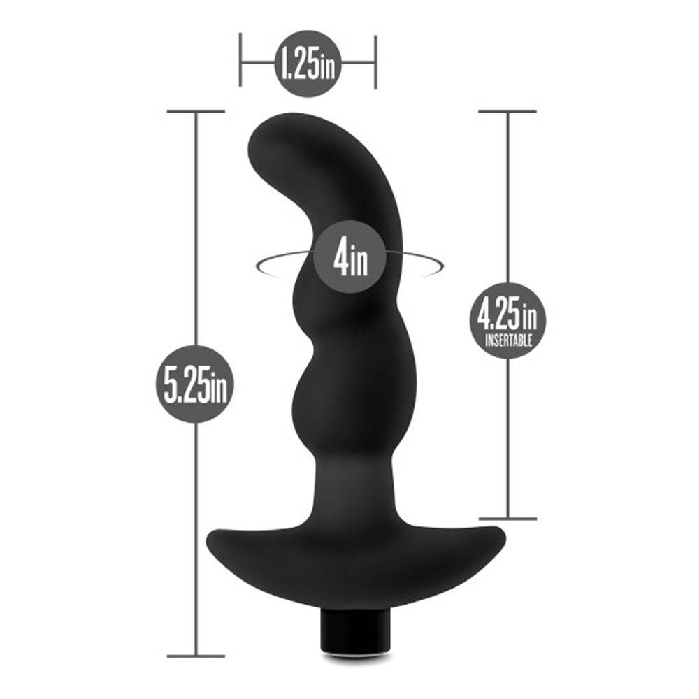 anal adventures   platinum silicone vibrating  prostate massager    black 